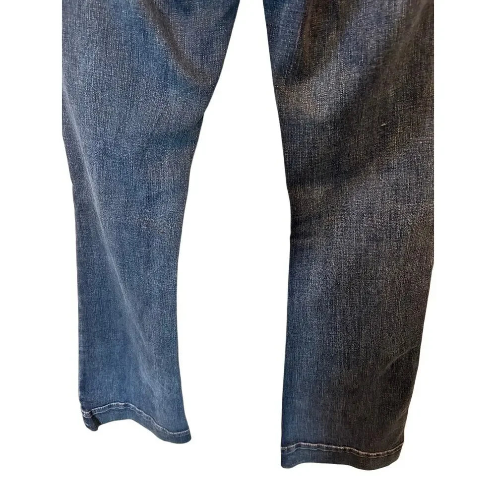 Grace in LA Womens 28 Bootcut Jeans Blue Embellished Aztec Pocket Western EUC
